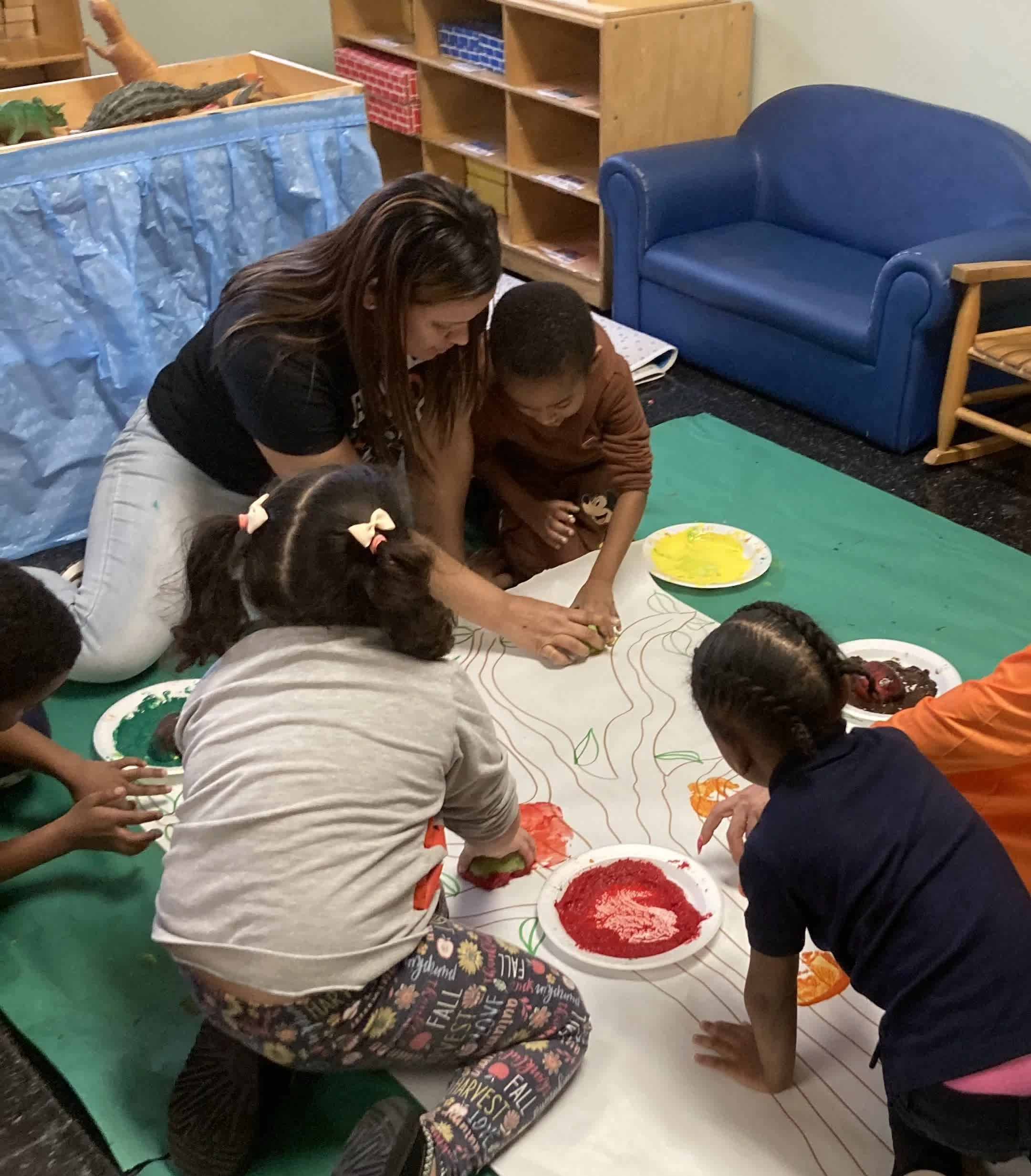 Hands-on classroom activity at PDC100 daycare in Paterson NJ
